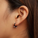 925 Sterling Silver Enamel Black Gold Plated Earrings for Women-7