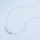 925 Sterling Silver Plated 40+5cm White Gold Necklace for Women-4
