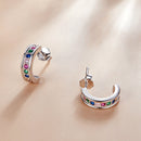 925 Sterling Silver Earrings with Pavé Setting CZ, 1.1*0.3 cm-3