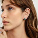 925 Sterling Silver White Gold Plated Enamel Earrings for Women-7