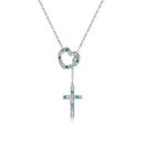 925 Sterling Silver Plated Necklace with Adjustable Length 42.5cm and CZ for Women-1