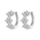 925 Sterling Silver Earrings with Pavé Setting CZ - 1.2*0.65cm, White Gold Plated for Women-1