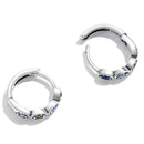 925 Sterling Silver Pavé Setting Earrings with CZ Stone-5
