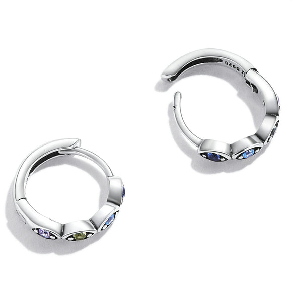 925 Sterling Silver Pavé Setting Earrings with CZ Stone