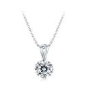925 Sterling Silver Moissanite Necklace 40+5cm with White Gold Plating for Women-1