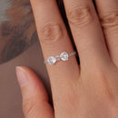 925 Sterling Silver White Gold Plated 1.2cm Pendant Ring Size 6 for Women-4