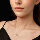 925 Sterling Silver Moissanite Pendant Necklace for Women - 40+5cm, White Gold Plated, Elegant Jewelry-4