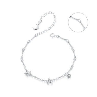 925 Sterling Silver White Gold Plated CZ Bracelet for Women - 0