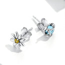 925 Sterling Silver Ladybird Earrings with Pavé Set CZ, 0.7cm for Women-5