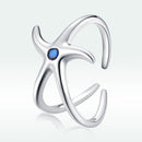 S925 Sterling Silver Oxidized Ring with Pavé Setting and CZ-2