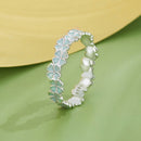 925 Sterling Silver Enamel and Platinum Plated Ring Size 6 for Women-3