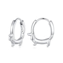 925 Sterling Silver Earrings 14*3mm with 11mm Inner Diameter for Women-2