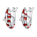 925 Sterling Silver Enamel and CZ Earrings with Platinum Plating for Women-3