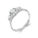 925 Sterling Silver Moissanite 6.5mm 1ct Ring, Size E for Women-3