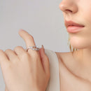 925 Sterling Silver Plated White Gold Ring for Women-7