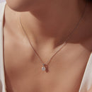 925 Sterling Silver Moissanite Necklace 40+5cm with White Gold Plating for Women-6