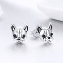 925 Sterling Silver Oxidized Enamel Earrings for Women 1*1cm-4