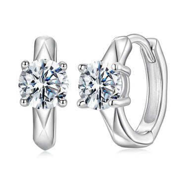 925 Sterling Silver Moissanite 0.50 Carat Earrings for Women - 0
