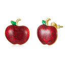 925 Sterling Silver Enamel Plated Gold Earrings-1