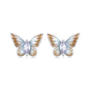 925 Sterling Silver Earrings with Enamel and Pavé Set CZ, 7x10mm, White Gold Plated for Women-2