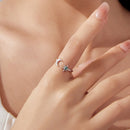 925 Sterling Silver Ring with Glass Snowflakes and Moon for Women-6