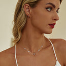 925 Sterling Silver Pave Setting CZ Necklace with White Gold Plating 400mm for Women-7