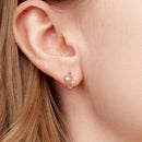 925 Sterling Silver Earrings with Pavé Setting CZ in White Gold for Women-3