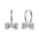 925 Sterling Silver Moissanite 0.20 Carat Earrings Plated White Gold for Women-2