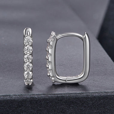 925 Sterling Silver Moissanite Earrings 1.4cm for Women - 0