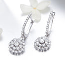 925 Sterling Silver Plated Platinum Pavé Setting CZ Earrings-5