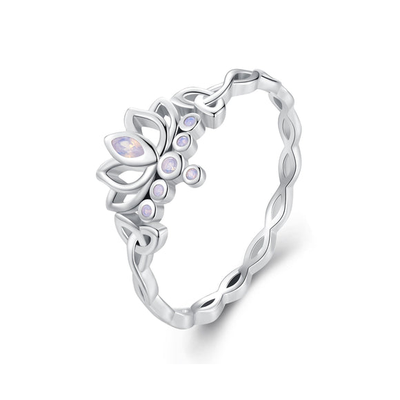 925 Sterling Silver Opal Nanometer Stone Ring Size 6.0 for Women