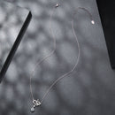 925 Sterling Silver Moissanite 0.50 Carat Necklace with CZ Pavé Setting in White Gold, 40+5cm for Women-3