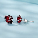 925 Sterling Silver Enamel Plated White Gold Earrings 0.7*1cm for Women-4