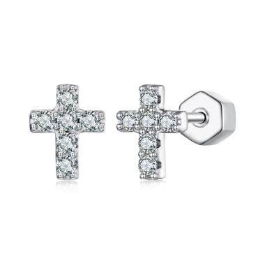 925 Sterling Silver Moissanite Earring 0.7x0.6cm for Women