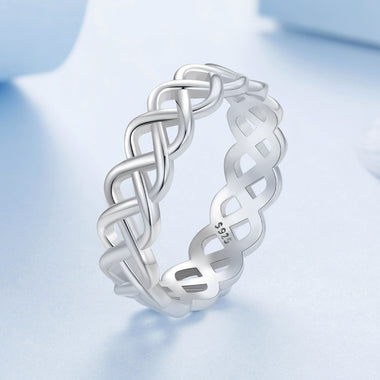 925 Sterling Silver and White Gold 0.5cm Ring Size 6.0 - 0