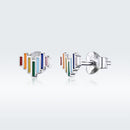 925 Sterling Silver Plated Platinum Earrings 0.5x0.6cm-4