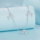 925 Sterling Silver + Plated White Gold Necklace with Adjustable Length for Women-2