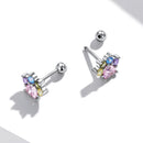 925 Sterling Silver Earrings with Pavé Setting and CZ-5