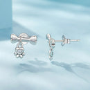 925 Sterling Silver Earrings with Pavé Setting CZ in Oxidized Silver-3