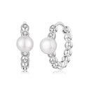 925 Sterling Silver White Gold Plated Moissanite & Pearl Earrings for Women-3