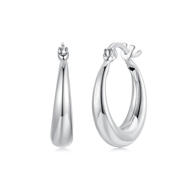 925 Sterling Silver White Gold Plated Earrings 3.0*0.7cm for Women
