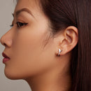 S925 Sterling Silver Small Platinum Plated Earrings with Pavé Setting CZ-6