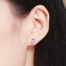 925 Sterling Silver Oxidized Pavé Setting CZ Earrings-5