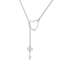 925 Sterling Silver Necklace 55cm with Heart Pendant for Women-3