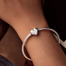 925 Sterling Silver White Gold Plated CZ Bracelet for Women - Size 17.0-5