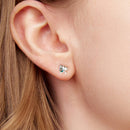 925 Sterling Silver White Gold Plated Transparent Glass Earrings for Women-6