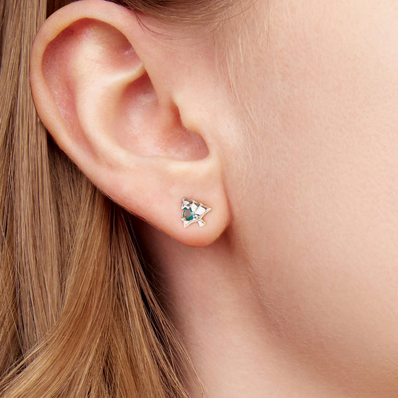 925 Sterling Silver White Gold Plated Transparent Glass Earrings for Women