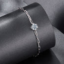 925 Sterling Silver Plated White Gold Moissanite Bracelet 15+6cm for Women-2