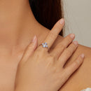 925 Sterling Silver Moonstone Clover Ring for Women-6