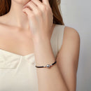 925 Sterling Silver Leather Rope Bracelet 17cm for Men-6